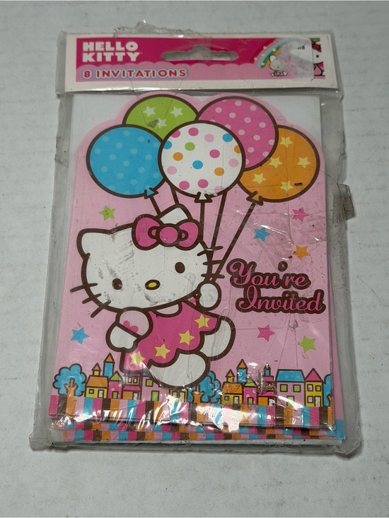 Hello Kitty Other - 2010 NEW SEALED Sanrio Hello Kitty Balloons Birthday Invitations